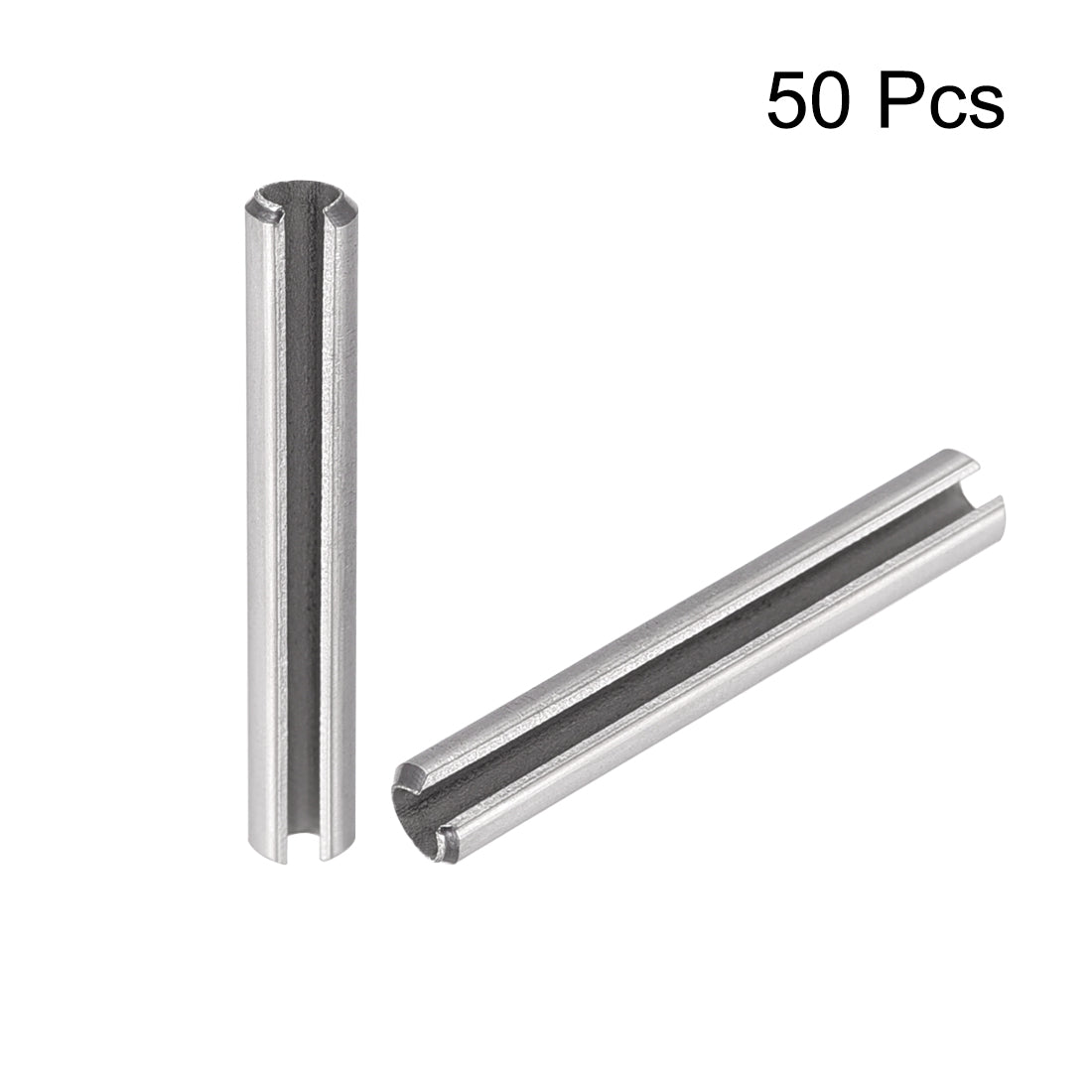 uxcell Uxcell M3 x 18mm 304 Stainless Steel Split Spring Roll Dowel Pins Plain Finish 50Pcs