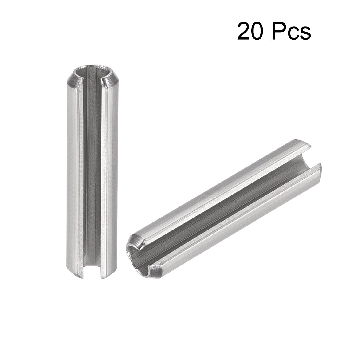 uxcell Uxcell M4  x 25mm 304 Stainless Steel Split Spring Roll Dowel Pins Plain Finish 20Pcs