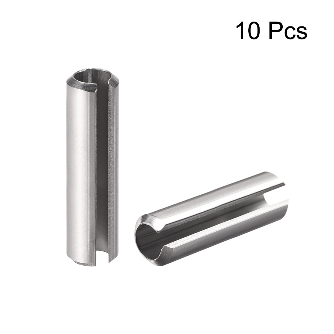 uxcell Uxcell M6 x 50mm 304 Stainless Steel Split Spring Roll Dowel Pins Plain Finish 10Pcs