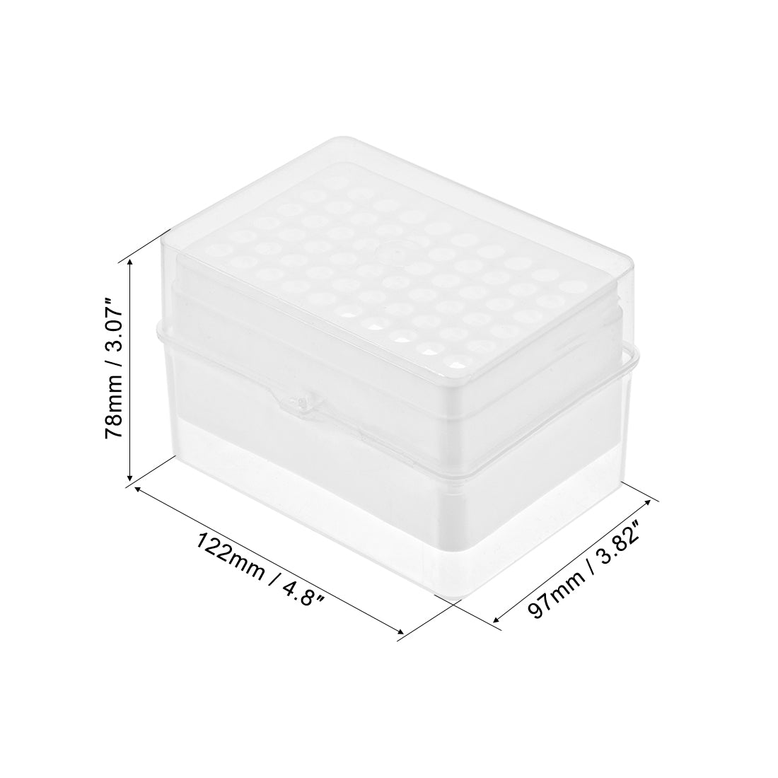 uxcell Uxcell Pipette Tips Box 60-Well Polypropylene Tip Holder Container for 1ml/1000ul Pipettor 8mm Hole Diameter 2Pcs