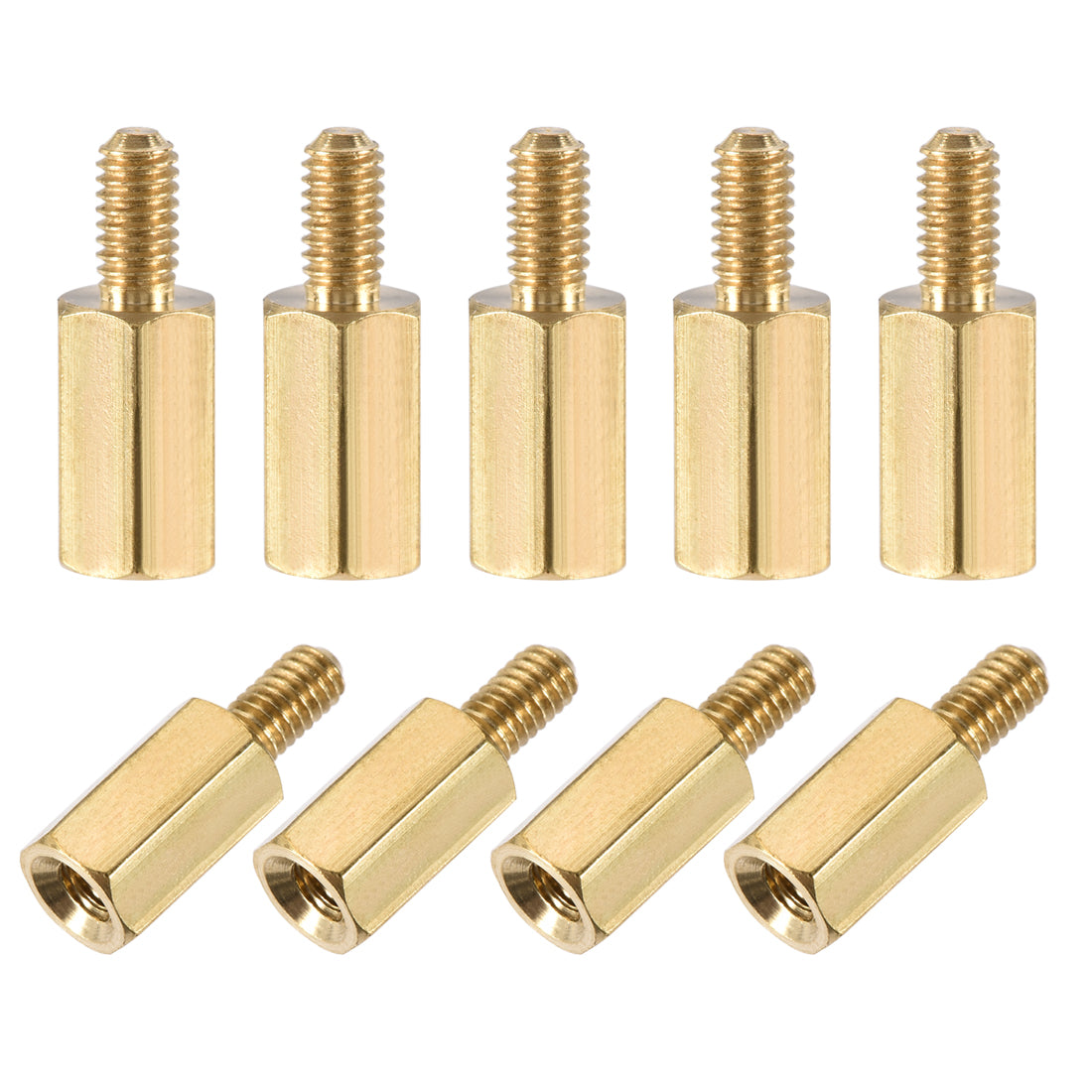 uxcell Uxcell M2.5 Male to Female Hex Brass Spacer Standoff 50pcs