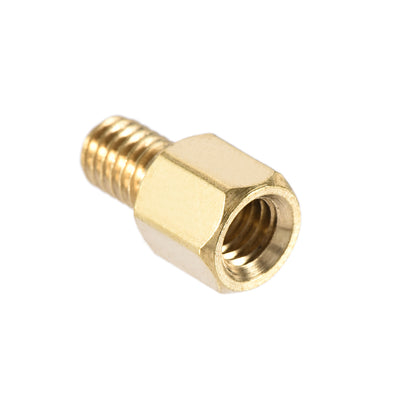 Harfington Uxcell M4 Male to Female Hex Brass Spacer Standoff 10pcs