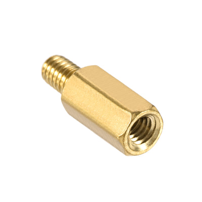 Harfington Uxcell M4 Male to Female Hex Brass Spacer Standoff 5pcs