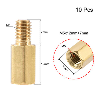 Harfington Uxcell M5 Male to Female Hex Brass Spacer Standoff 10pcs