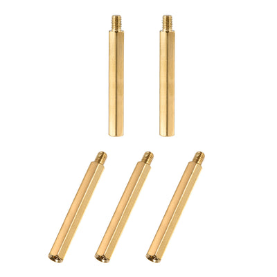 Harfington Uxcell M5 Male to Female Hex Brass Spacer Standoff 5pcs