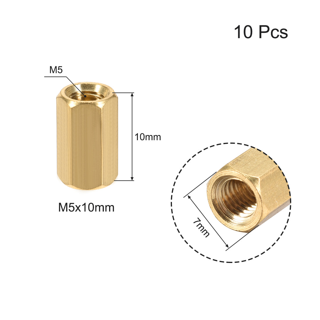 uxcell Uxcell Stk Mxmm Innengewinde-Innengewinde Messsing Verhexen PCB Mutter Board Abstandshalter Abstand Für Computer- und Leiterplatte FPV Drohne Quadcopter