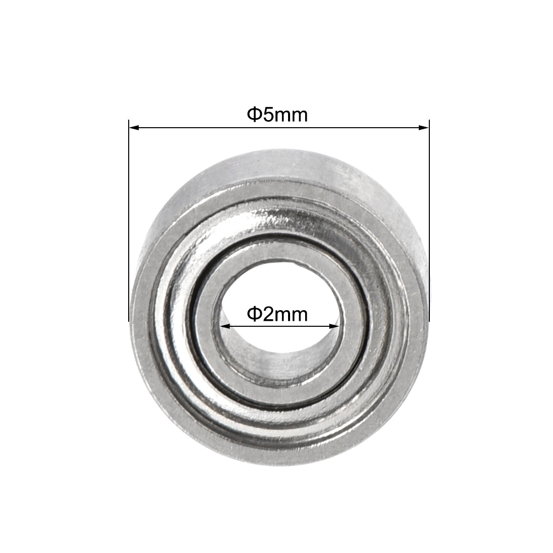 uxcell Uxcell S682ZZ Stainless Steel Ball Bearing 2x5x2.3mm Double Shielded S682 Bearings 2pcs