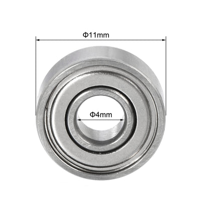 Harfington Uxcell S694ZZ Stainless Steel Ball Bearing 4x11x4mm Double Shielded S682 Bearings 5pcs