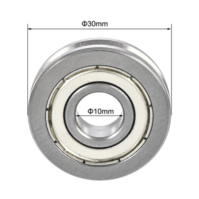 Harfington Uxcell V6000ZZ V-Groove Shaped Bearing 10mmx30mmx8mm Double Metal Shielded Bearing 2pcs