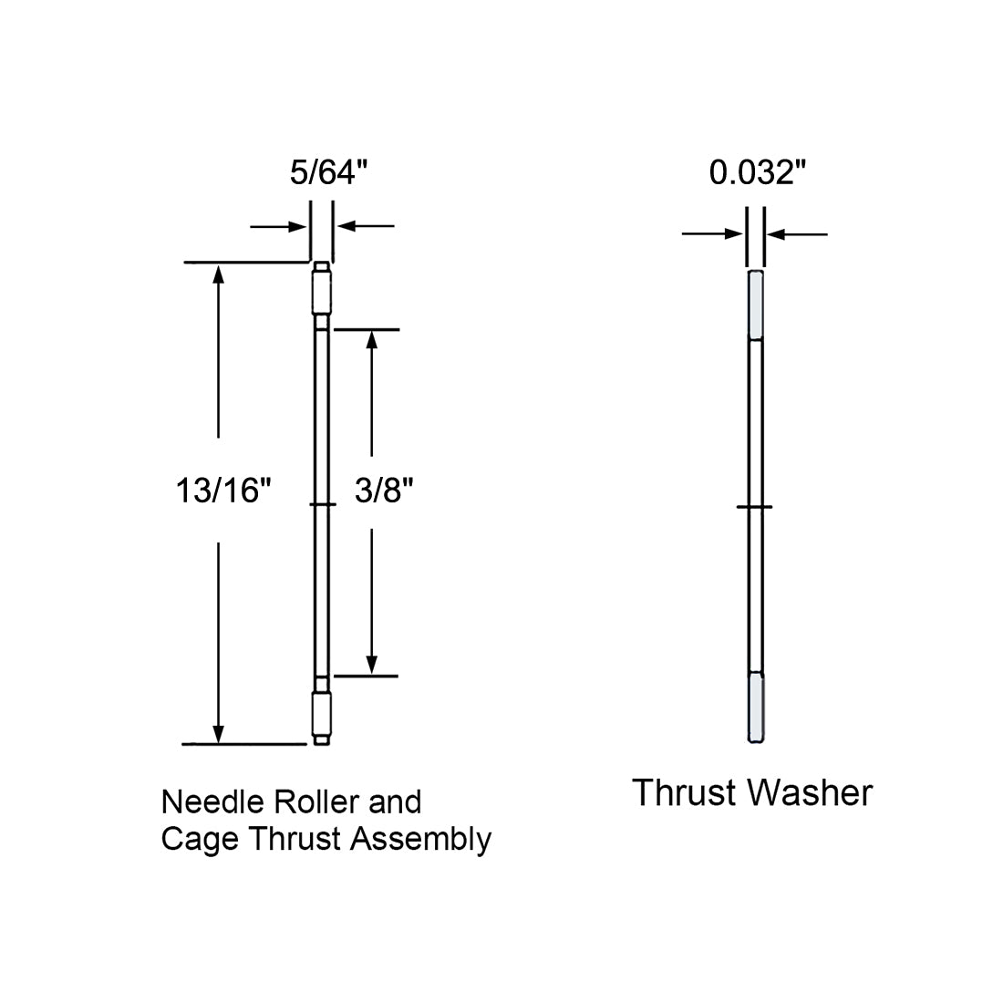 uxcell Uxcell NTA613 Thrust Needle Roller Bearings 3/8 x 13/16 x 5/64-inch with Washer 5pcs