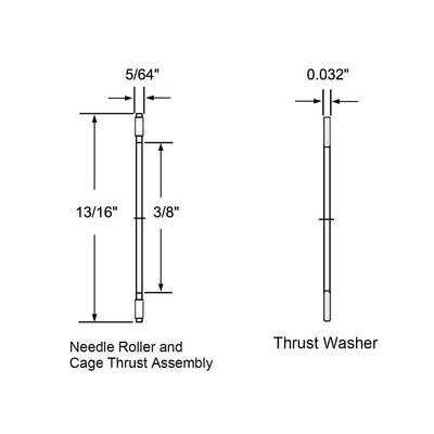 Harfington Uxcell NTA613 Thrust Needle Roller Bearings 3/8 x 13/16 x 5/64-inch with Washer 5pcs