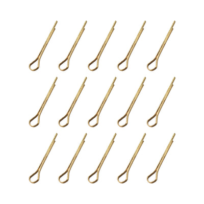 uxcell Uxcell Split Cotter Pin - 1.5mm x 16mm Solid Brass 2-Prongs Gold Tone 15Pcs