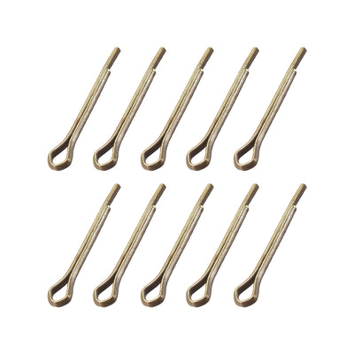 uxcell Uxcell Split Cotter Pin - 2mm x 16mm Solid Brass 2-Prongs Gold Tone 10Pcs