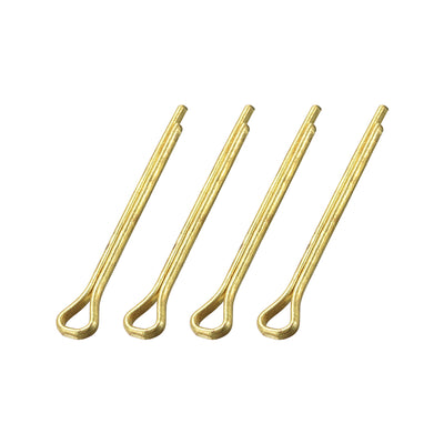 uxcell Uxcell Split Cotter Pin - 2mm x 20mm Solid Brass 2-Prongs Gold Tone 4Pcs