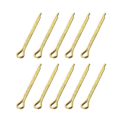 uxcell Uxcell Split Cotter Pin - 2mm x 20mm Solid Brass 2-Prongs Gold Tone 10Pcs