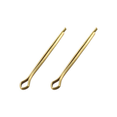 uxcell Uxcell Split Cotter Pin - 2mm x 30mm Solid Brass 2-Prongs Gold Tone 2Pcs