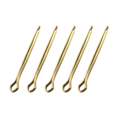 uxcell Uxcell Split Cotter Pin - 2mm x 30mm Solid Brass 2-Prongs Gold Tone 5Pcs