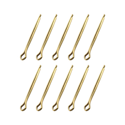 uxcell Uxcell Split Cotter Pin - 2mm x 30mm Solid Brass 2-Prongs Gold Tone 10Pcs