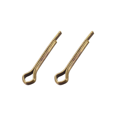 uxcell Uxcell Split Cotter Pin - 2.5mm x 16mm Solid Brass 2-Prongs Gold Tone 2Pcs