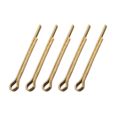 uxcell Uxcell Split Cotter Pin - 2.5mm x 25mm Solid Brass 2-Prongs Gold Tone 5Pcs