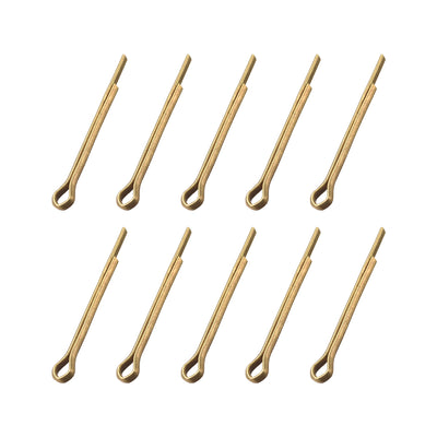 uxcell Uxcell Split Cotter Pin - 2.5mm x 25mm Solid Brass 2-Prongs Gold Tone 10Pcs