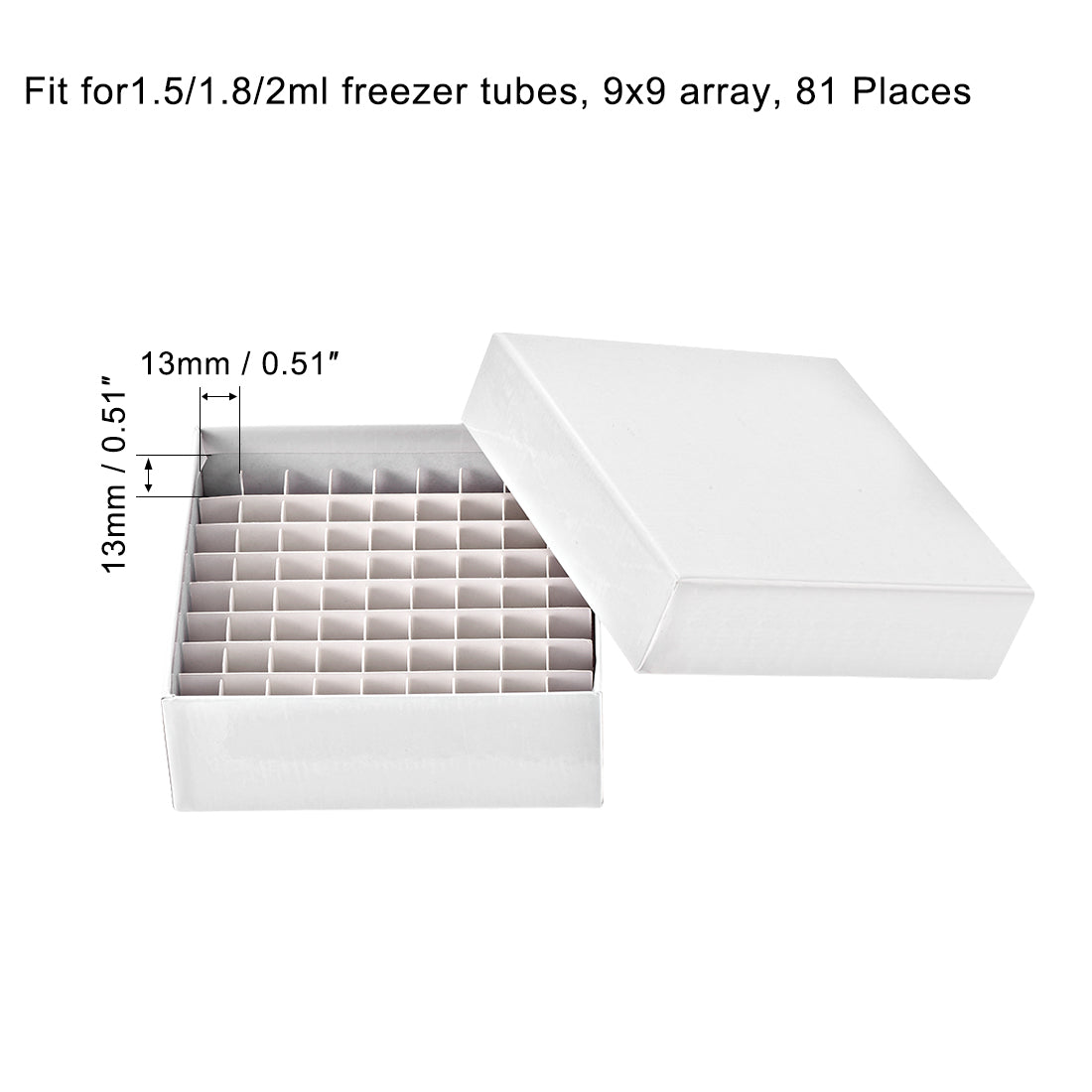 uxcell Uxcell 2 Stück Aufbewahrungsbox für Gefrierschränke Zentrifugenröhrchen 81 Plätze Wasserdichtes Kryo Haltergestell aus Pappe für 1.5 / 1.8 / 2 ml Mikrozentrifugenröhrchen Fläschchen