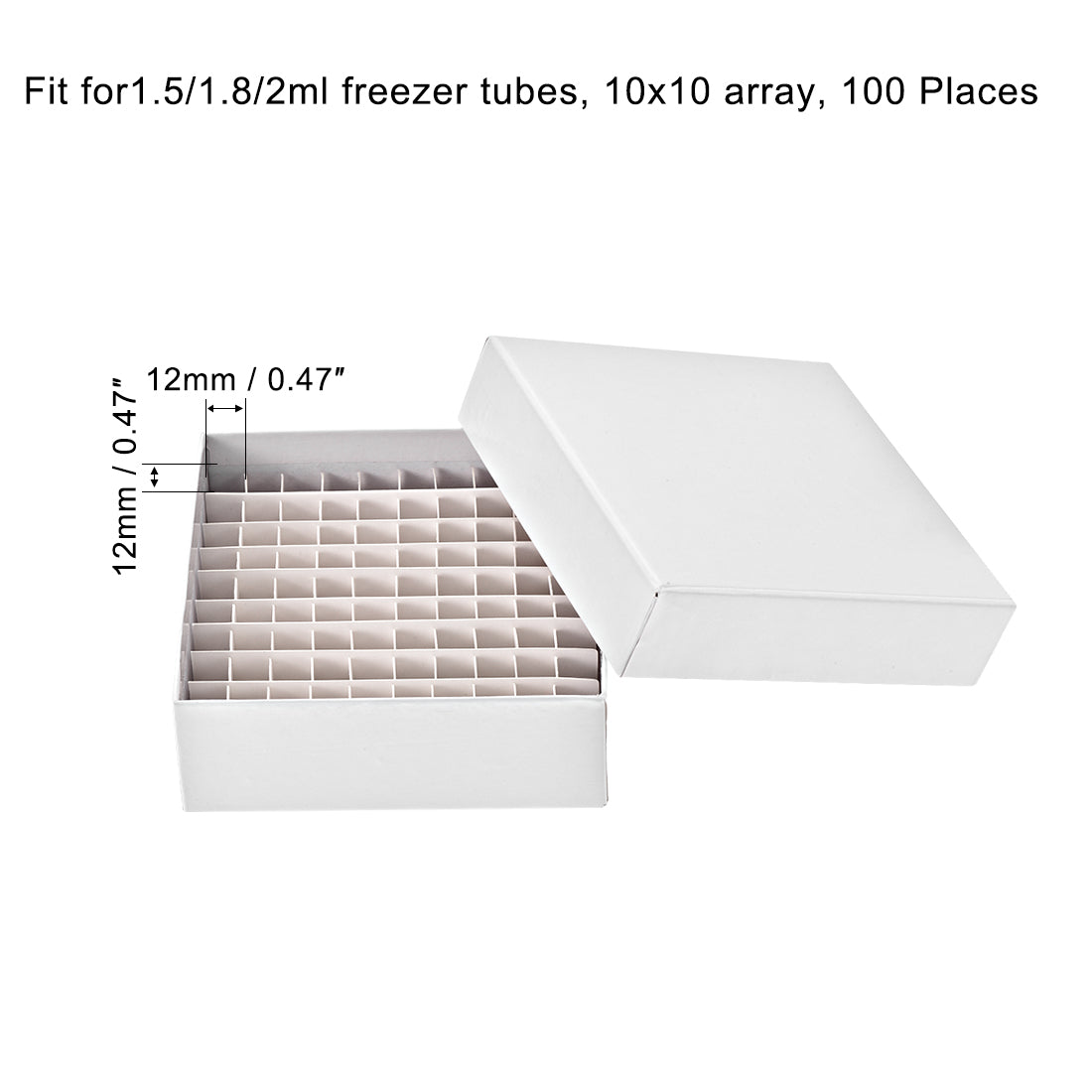 uxcell Uxcell Freezer Tube Box 100 Places Waterproof Cardboard Holder Rack for 1.5/1.8/2ml Microcentrifuge Tubes 2Pcs