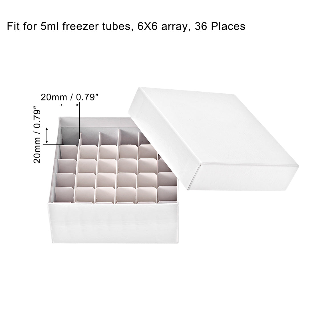 uxcell Uxcell Freezer Tube Box 36 Places Waterproof Cardboard Holder Rack for 5ml Microcentrifuge Tubes 3Pcs