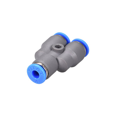 Harfington Uxcell Push To Connect Air Fittings Y Type Tube Connect 4mm OD Push Lock Grey 10Pcs