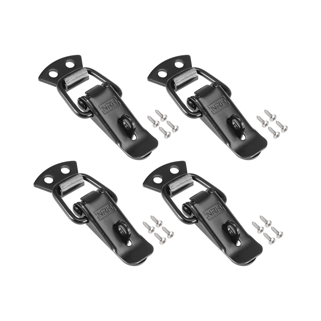 uxcell Uxcell Spring Loaded Toggle Latches Lock Hasp Catch Length with Padlock Hole for Cabinet Box Case Chest Trunk, Pack of 4