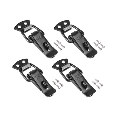 Harfington Uxcell Spring Loaded Toggle Latches Lock Hasp Catch Length with Padlock Hole for Cabinet Box Case Chest Trunk, Pack of 4