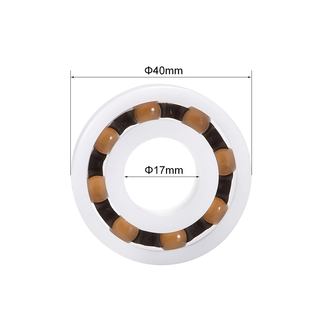 uxcell Uxcell 1Stk. 6203 Kunststoff Lager 17mm x 40mm x 12mm Glaskugel Nylon Käfig