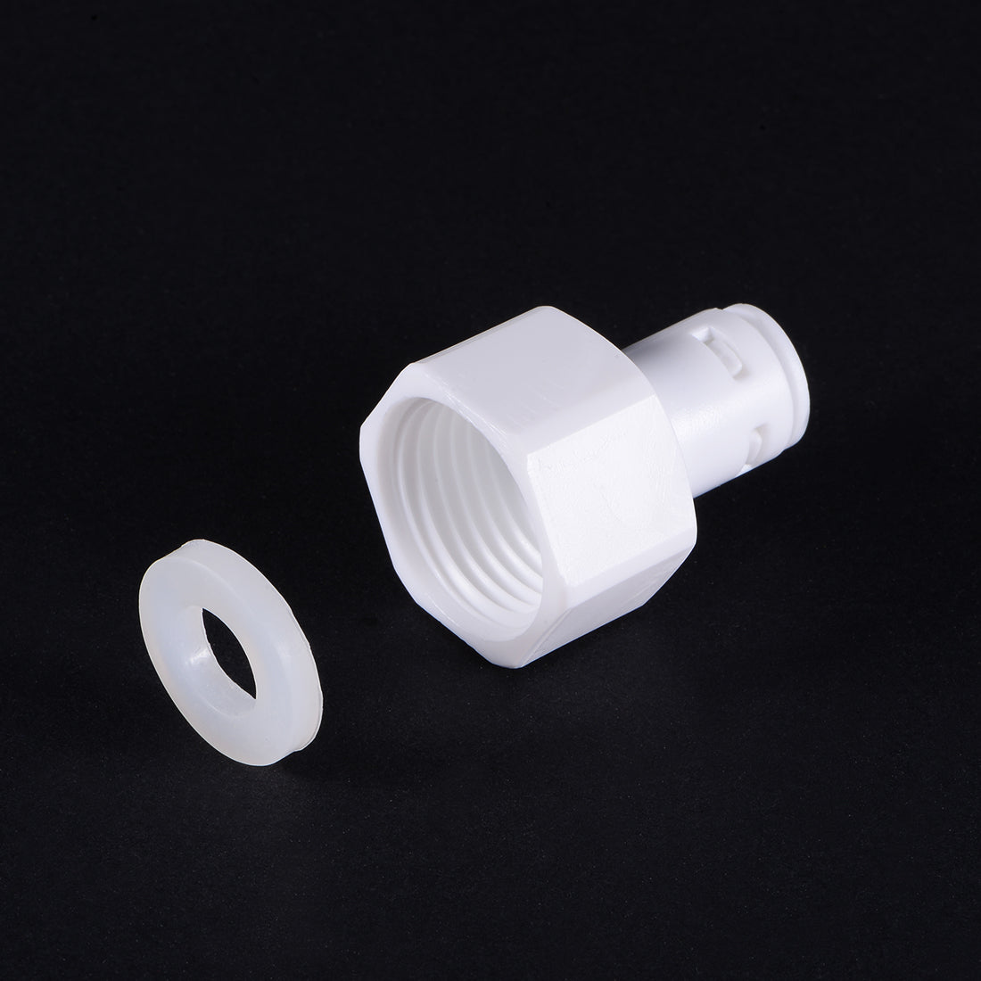 uxcell Uxcell Quick Connector G1/2 Female Thread to 1/4" Tube, Straight Connect Fittings for Water Purifier, 34mm White 2Pcs