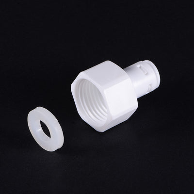 Harfington Uxcell Quick Connector G1/2 Female Thread to 1/4" Tube, Straight Connect Fittings for Water Purifier, 34mm White 2Pcs