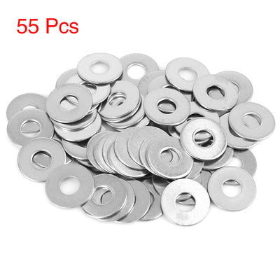 Harfington 55Pcs M8 x 22mm x1.2mm Stainless Steel Car Fastener Sealing Flat Washer Gaskets