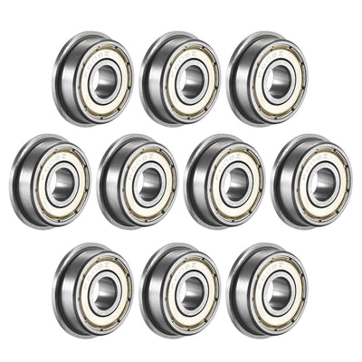 Harfington Uxcell F608ZZ Flange Ball Bearing 8mmx22mmx7mm Double Double Shielded Bearings 10 Pcs