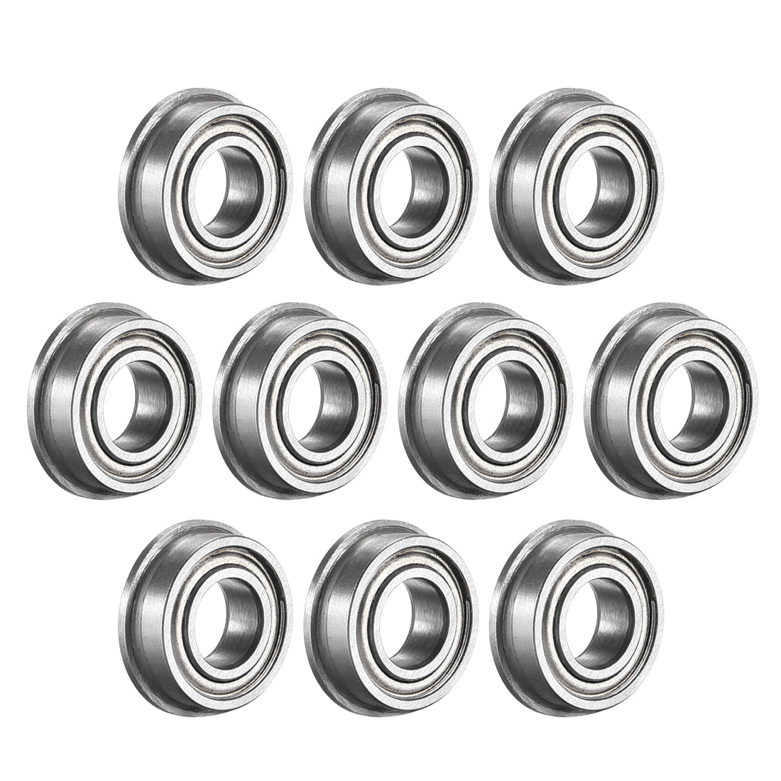 uxcell Uxcell FR166ZZ Flange Ball Bearing 3/16"x3/8"x1/8" Double Shielded Bearings 10 Pcs