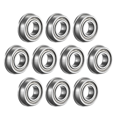 Harfington Uxcell FR166ZZ Flange Ball Bearing 3/16"x3/8"x1/8" Double Shielded Bearings 10 Pcs