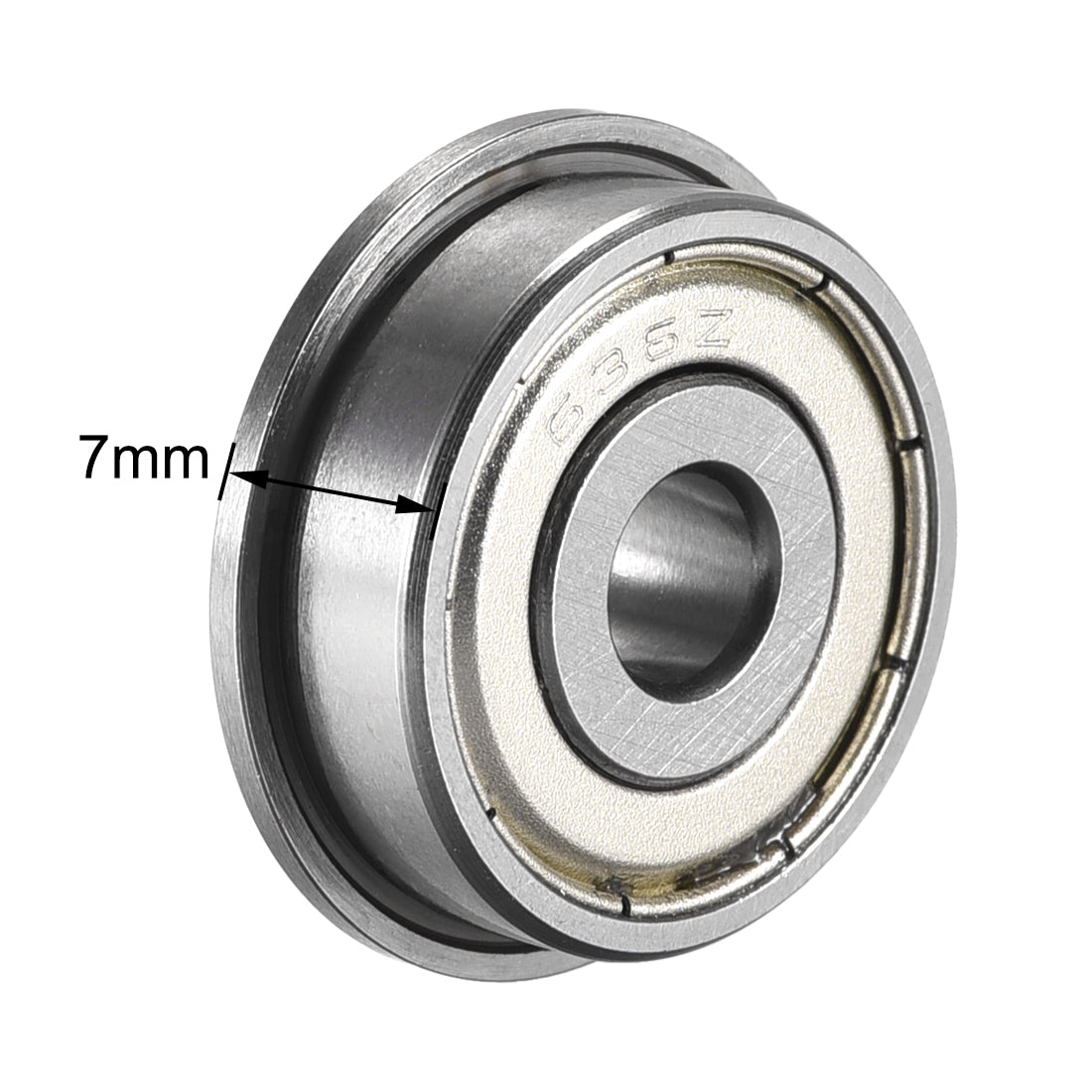 uxcell Uxcell F636ZZ Flange Ball Bearing 6x22x7mm Double Shielded Chrome Steel Bearings 10pcs