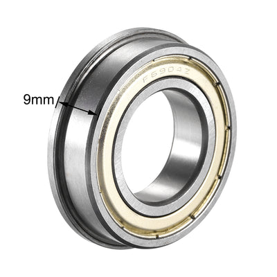 Harfington Uxcell F6904ZZ Flange Ball Bearing 20x37x9mm Double Shielded Chrome Steel Bearings 5pcs