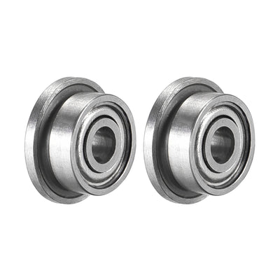 Harfington Uxcell F692ZZ Flange Ball Bearing 2x6x3mm Double Shielded Chrome Steel Bearings 2pcs