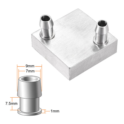 Harfington Uxcell Aluminum Water Cooling Block 40x40mm Heatsink with Nozzle Upward