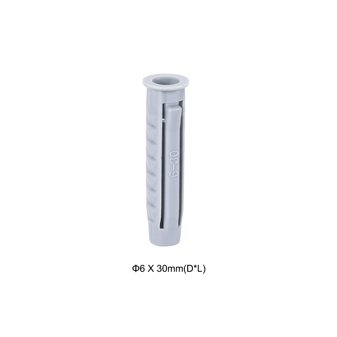 uxcell Uxcell 100 Stk. 6X30mm Plastik Expansionsrohr Säule Betonanker Wandstecker Rahmenbefestigungen Rohr Grau