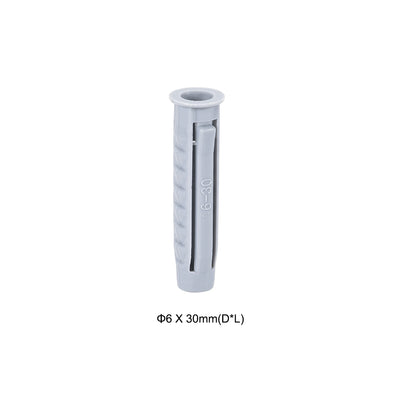 Harfington Uxcell 100 Stk. 6X30mm Plastik Expansionsrohr Säule Betonanker Wandstecker Rahmenbefestigungen Rohr Grau