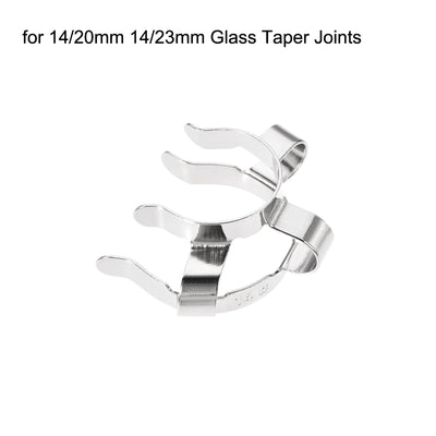 Harfington Uxcell Joint Clip Lab Clamp Mounting Clips for 14/20mm 14/23mm Glass Taper Joints 2Pcs