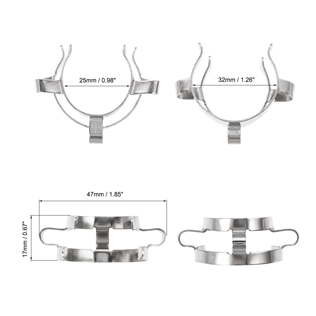 uxcell Uxcell Joint Clip Lab Clamp Mounting Clips for 29/32mm 29/42mm Glass Taper Joints 2Pcs