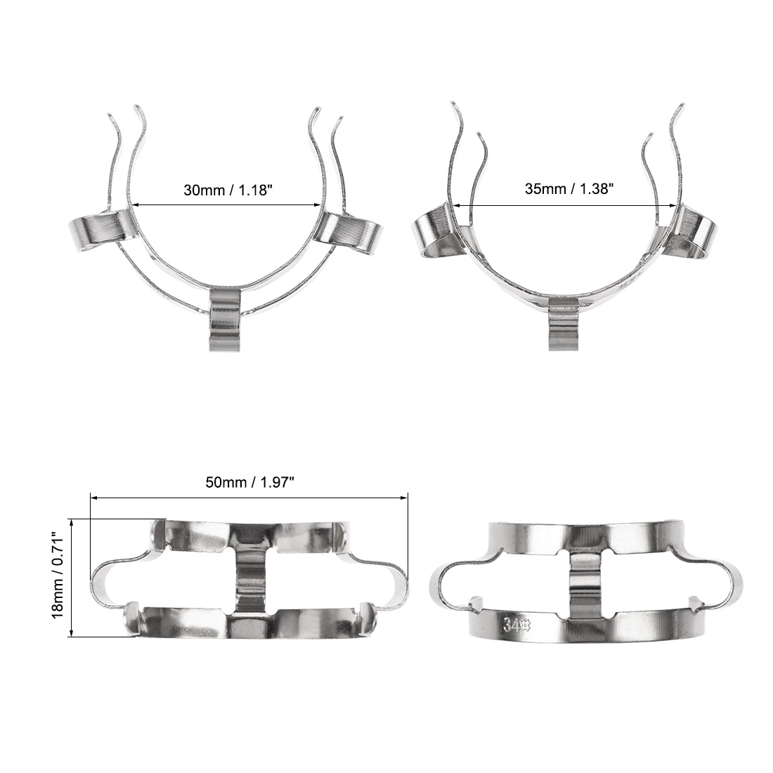 uxcell Uxcell Joint Clip Lab Clamp Mounting Clips for 34mm Glass Taper Joints 3Pcs