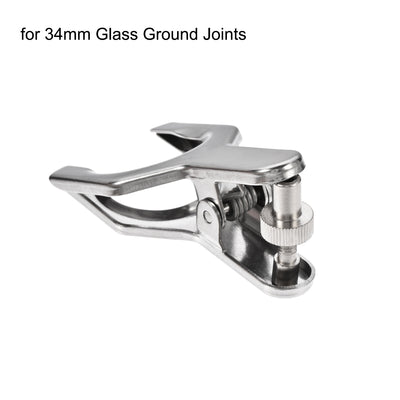 Harfington Uxcell Joint Clip Lab Clamp Round Mounting Clips for 34mm Glass Ground Joints Laboratory Tool Stainless Steel