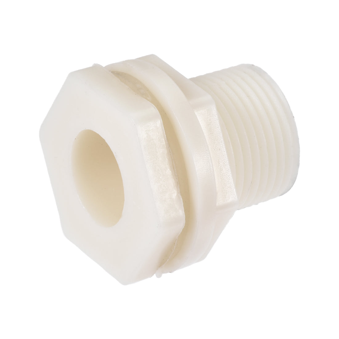 uxcell Uxcell Bulkhead Fitting, G3/4 Male, Tube Adaptor Pipe Fitting with Silicone Gasket, for Water Tanks, ABS Plastic, White