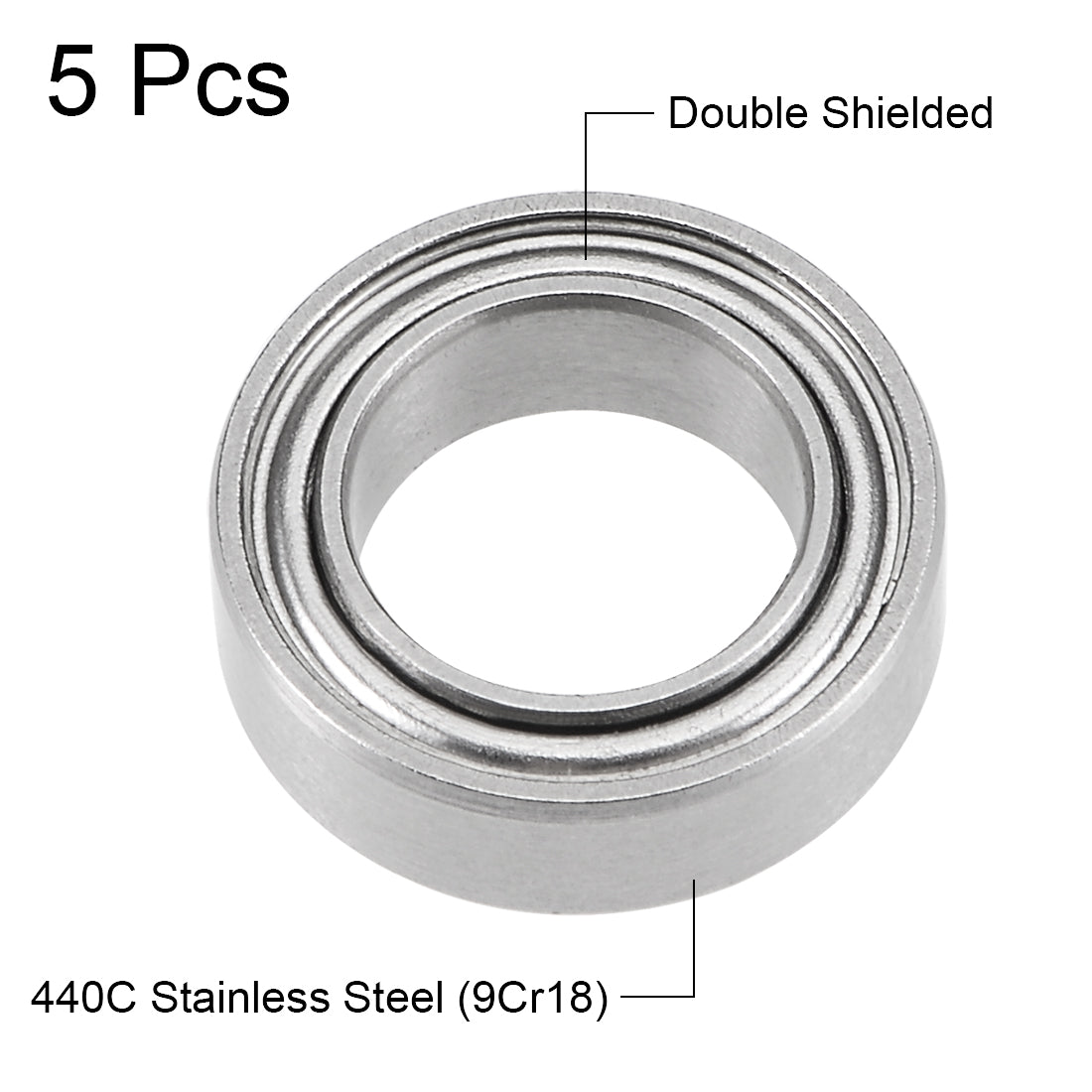 uxcell Uxcell Miniature Deep Groove Ball Bearings Double Shielded Stainless Steel